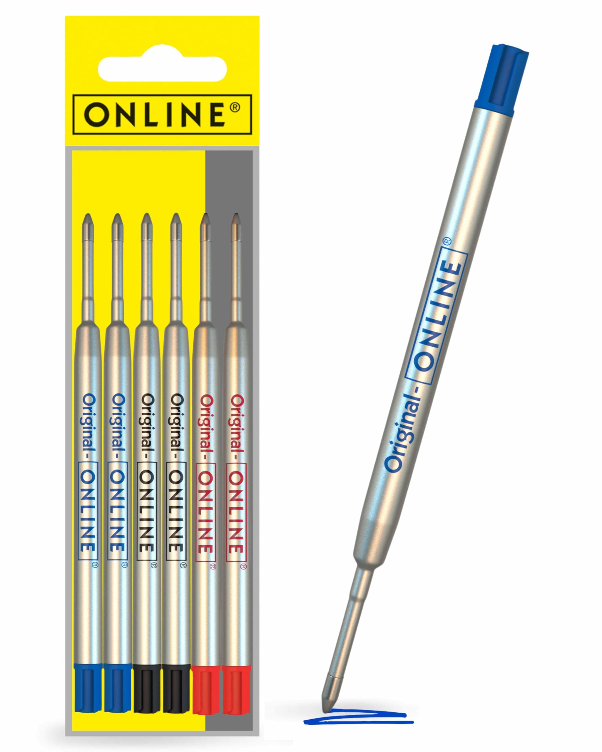 online-kugelschreiberminen-g2-6er-set-blau-schwarz-rot-strichst-rke-m image 1