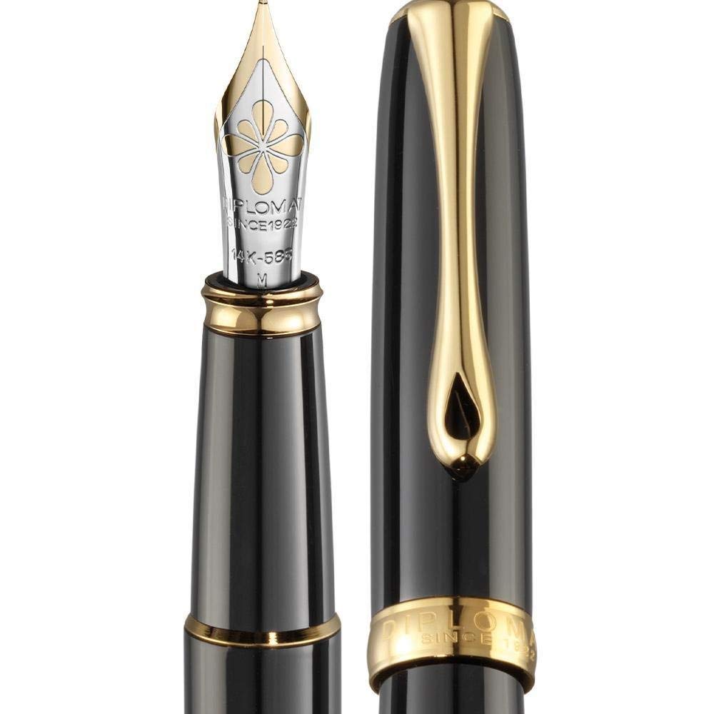 diplomat-excellence-a2-f-llhalter-lack-schwarz-vergoldet-mit-14-kt-goldfeder-f-m image 2