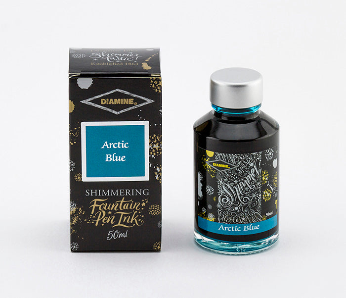 diamine-shimmering-fountain-pen-ink-50ml-arctic-blue-shimmer-tintenflakon image 2