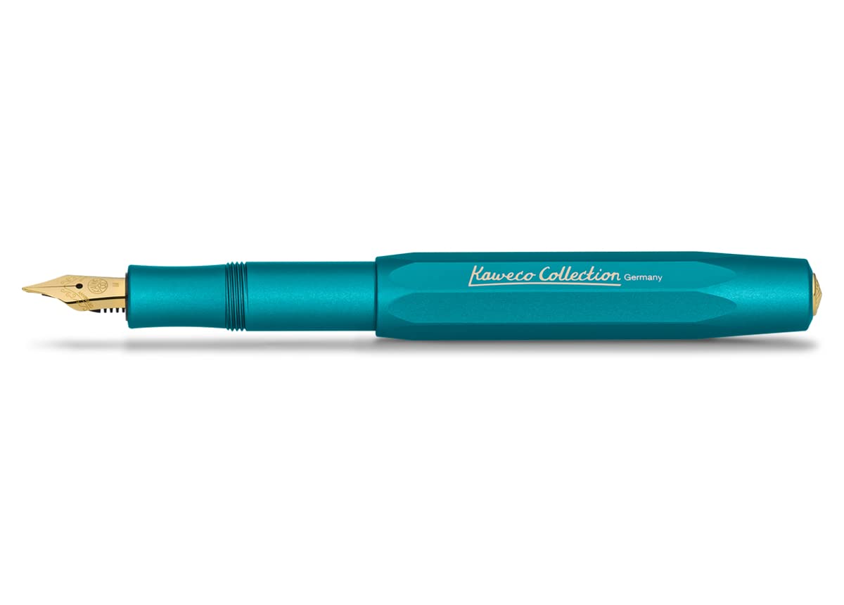 kaweco-collection-sport-al-f-llfederhalter-iguana-blue-vergoldete-stahlfeder-mit image 1