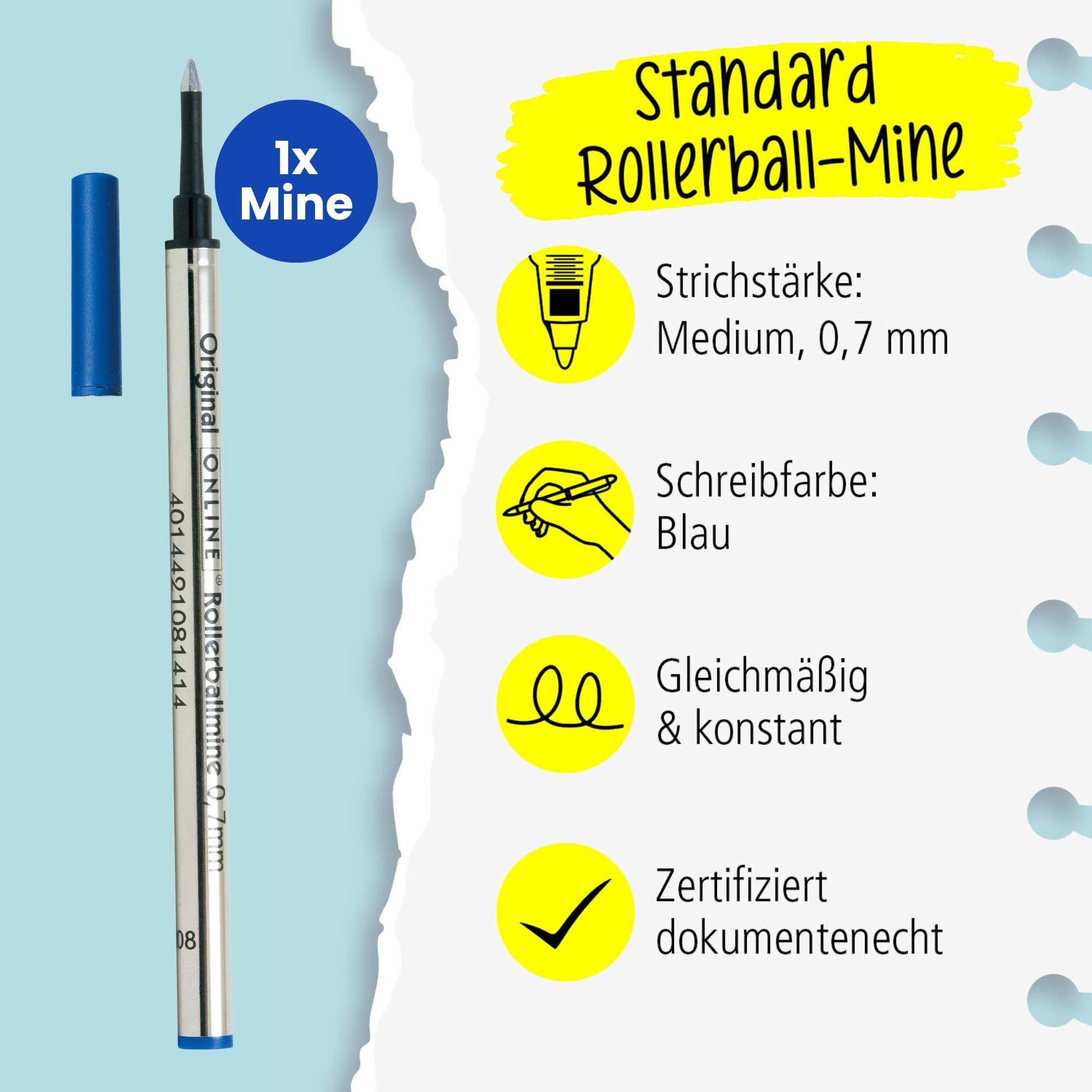 online-ersatzmine-f-r-tintenroller-blau-0-7-mm-rollerball-mine-iso-14145-2-keram image 2