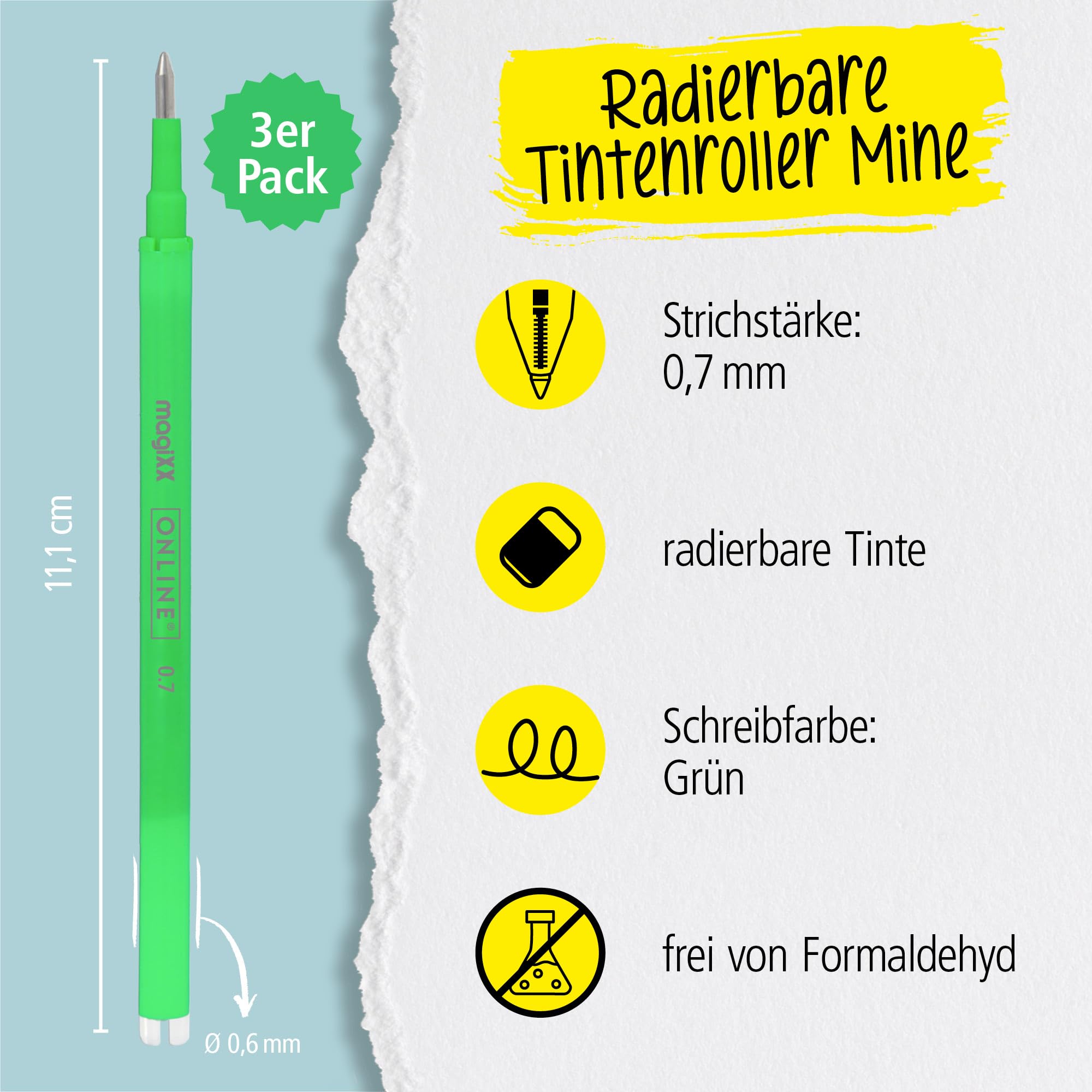 online-3x-radierbare-ersatzminen-gr-n-0-7-mm-kompatibel-mit-pilot-frixion-und-on image 2