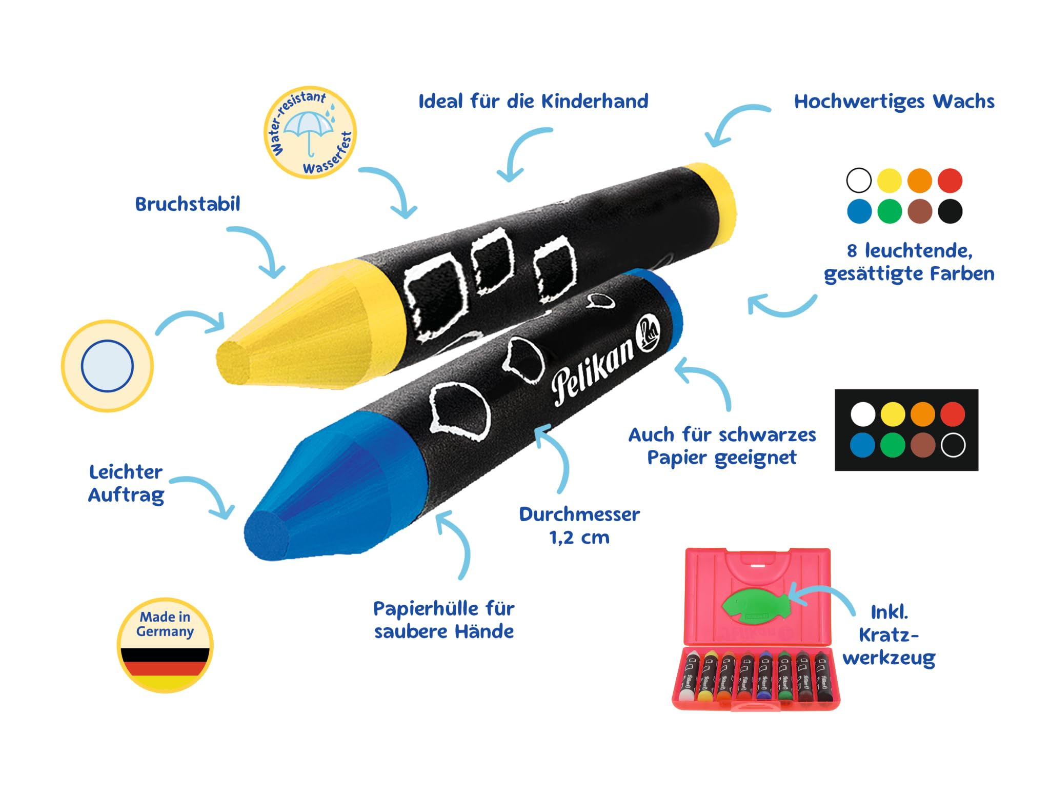 pelikan-wachsmalstifte-rund-wasserfest-8-st-ck-in-box-plus-schaber image 3