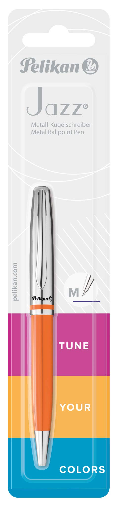 pelikan-kugelschreiber-jazz-classic-drehkugelschreiber-metall-orange-auf-blister image 1