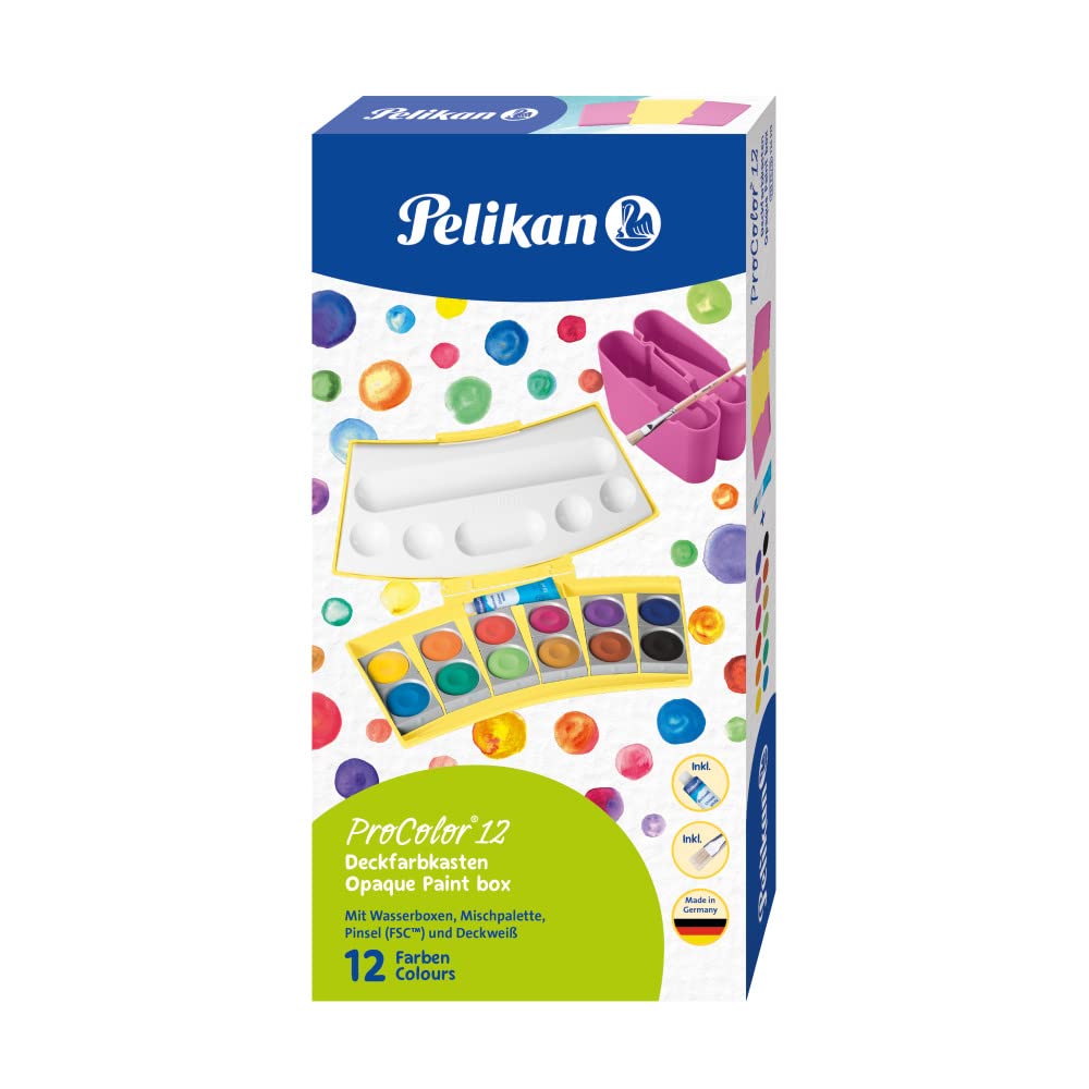pelikan-procolor-724575-deckfarbkasten-12-farben-inkl-deckwei-tube-gelb image 2