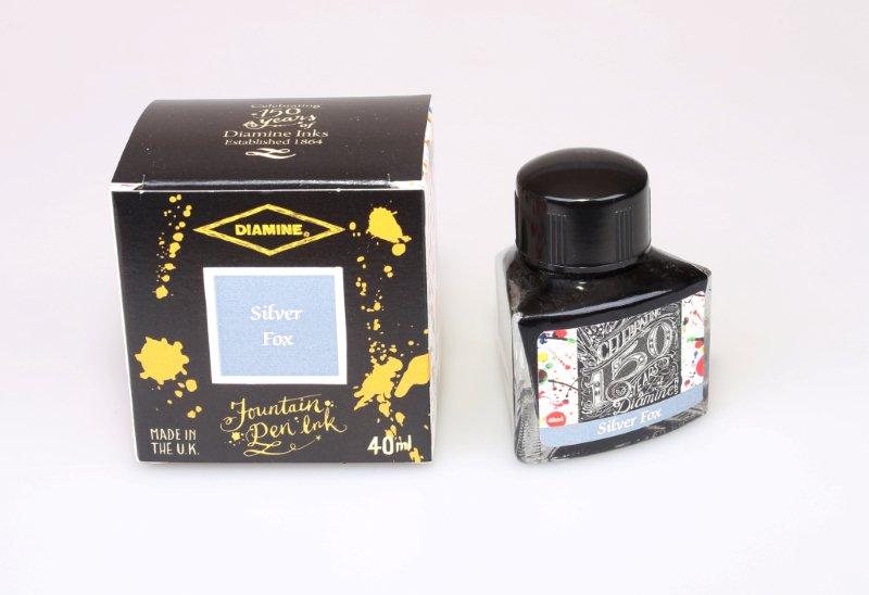 diamine-150th-anniversary-f-llfederhalter-tinte-silver-fox-40-ml-dreiecks-glasfl image 2