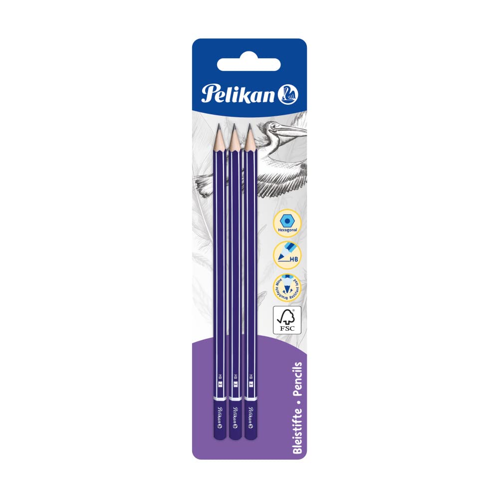 pelikan-bleistifte-h-rtegrad-hb-blau-3-holzbleistifte-ohne-radiergummi-978841 image 1