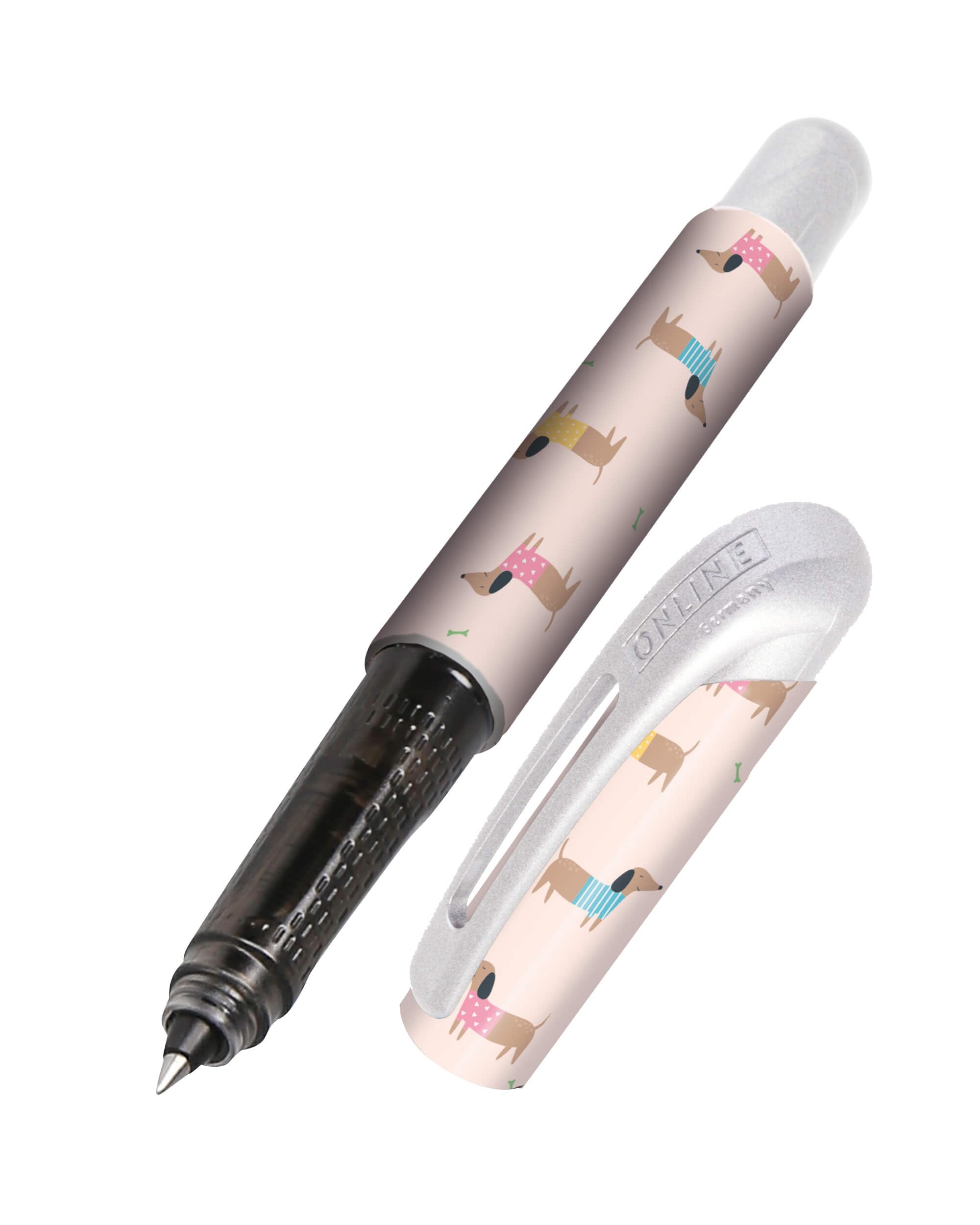 online-college-dackel-tintenroller-mit-patrone-ergonomischer-rollerball-f-r-rech image 1