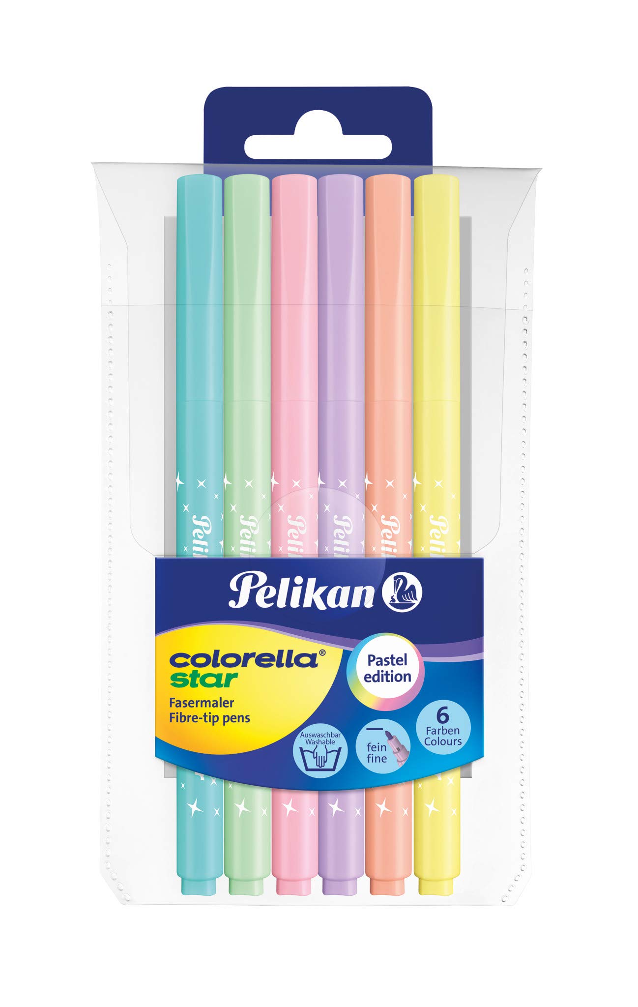 pelikan-c302-6-faserschreiber-colorella-star-6-fasermaler-in-pastellt-nen-im-etu image 1