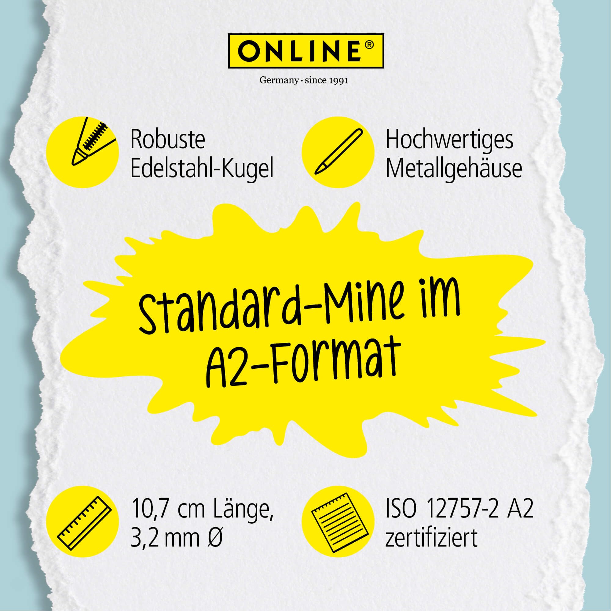 online-40000-3-kugelschreiber-ersatzmine-standardmine-a2-blau-strichst-rke-m-dok image 4