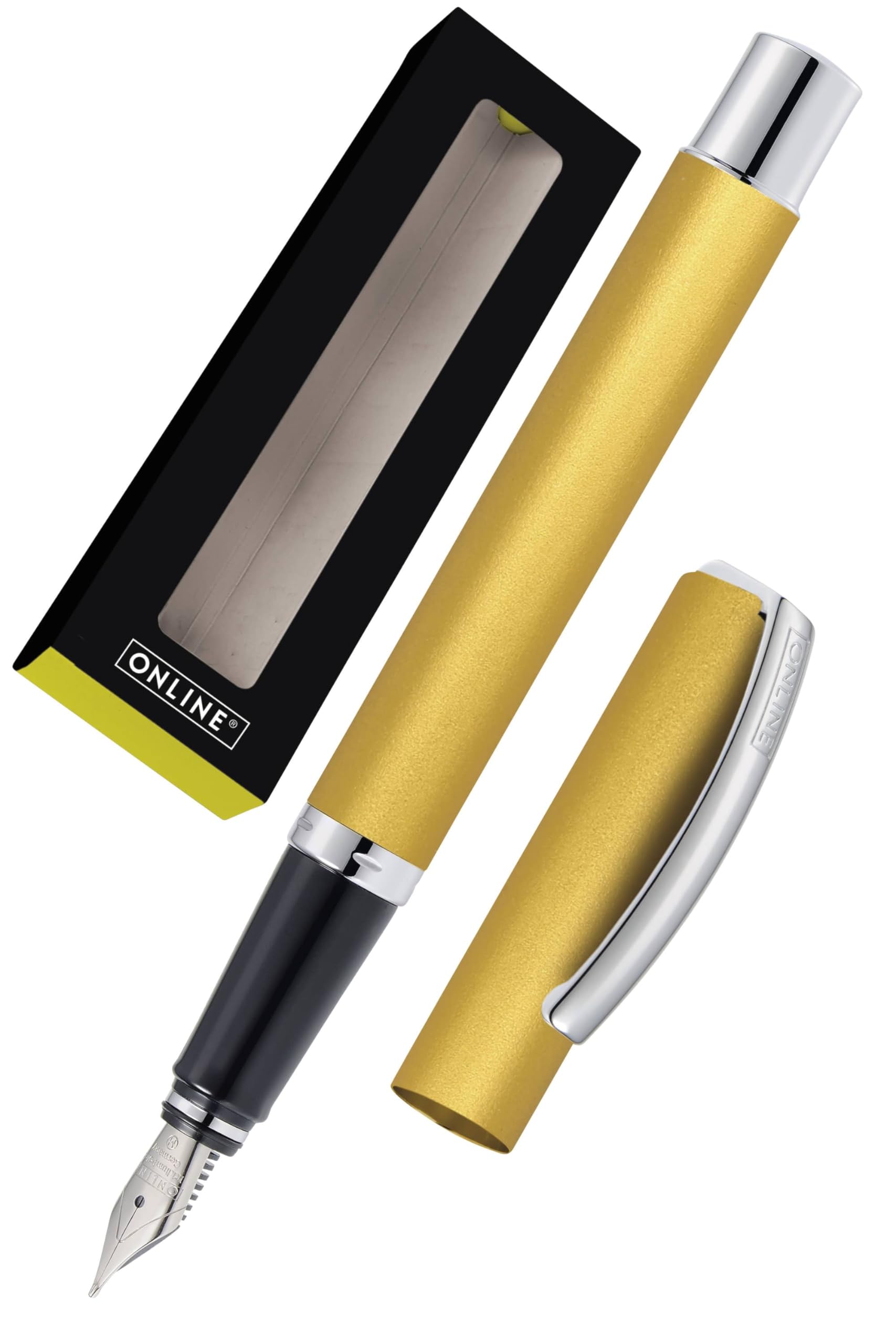online-vision-gold-f-llfederhalter-aluminium-iridium-feder-m-in-geschenkbox image 1