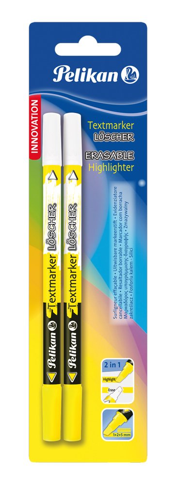 pelikan-textmarker-l-scher-456-gelb-2-in-1-textmarker-und-l-scher-2-st-ck image 1